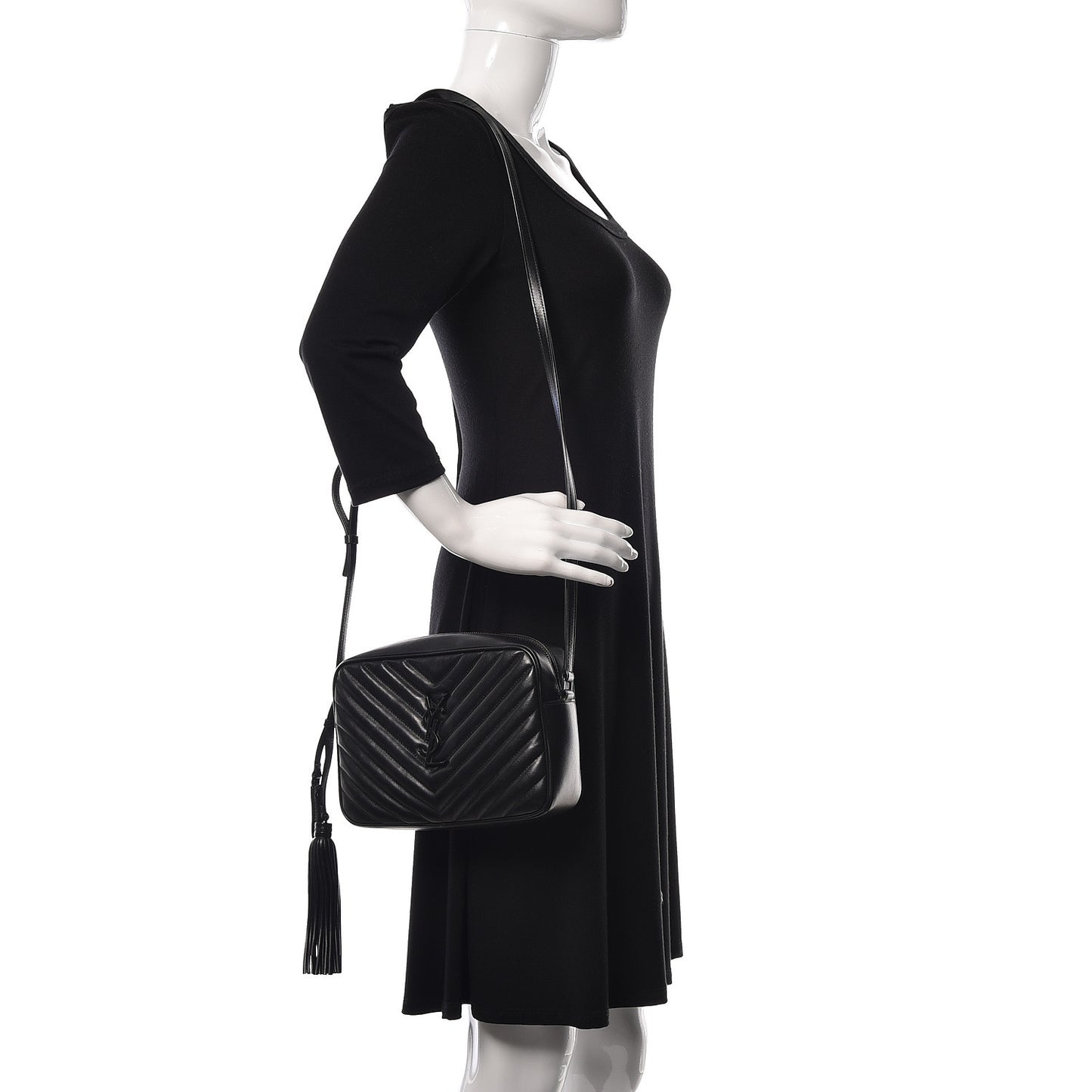 Calfskin Matelasse Monogram Lou Camera Bag Black