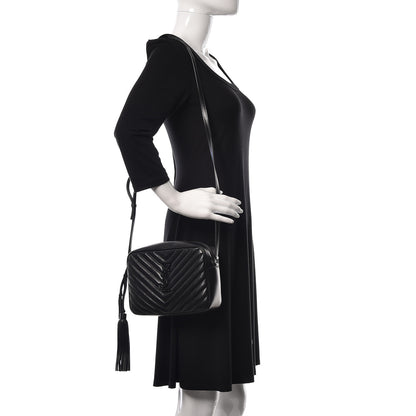 Saint Laurent Calfskin Matelasse Monogram Lou Camera Bag Black 2 of 9
