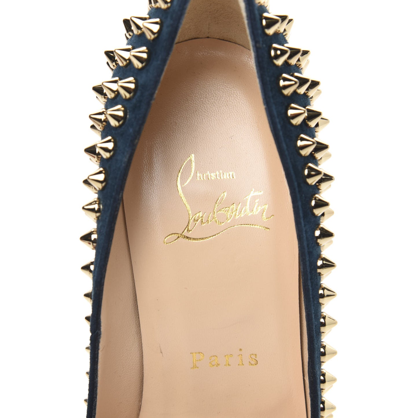 Veau Velours Calf Hair Leopard Lady Peep Spikes VIP 150 Pumps 35.5 Blue Khol Bronze