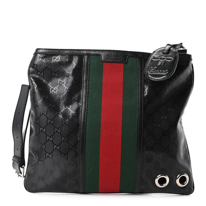 Gucci Imprime Monogram Web Medium 500 by Gucci Flat Messenger Bag Black 1 of 10