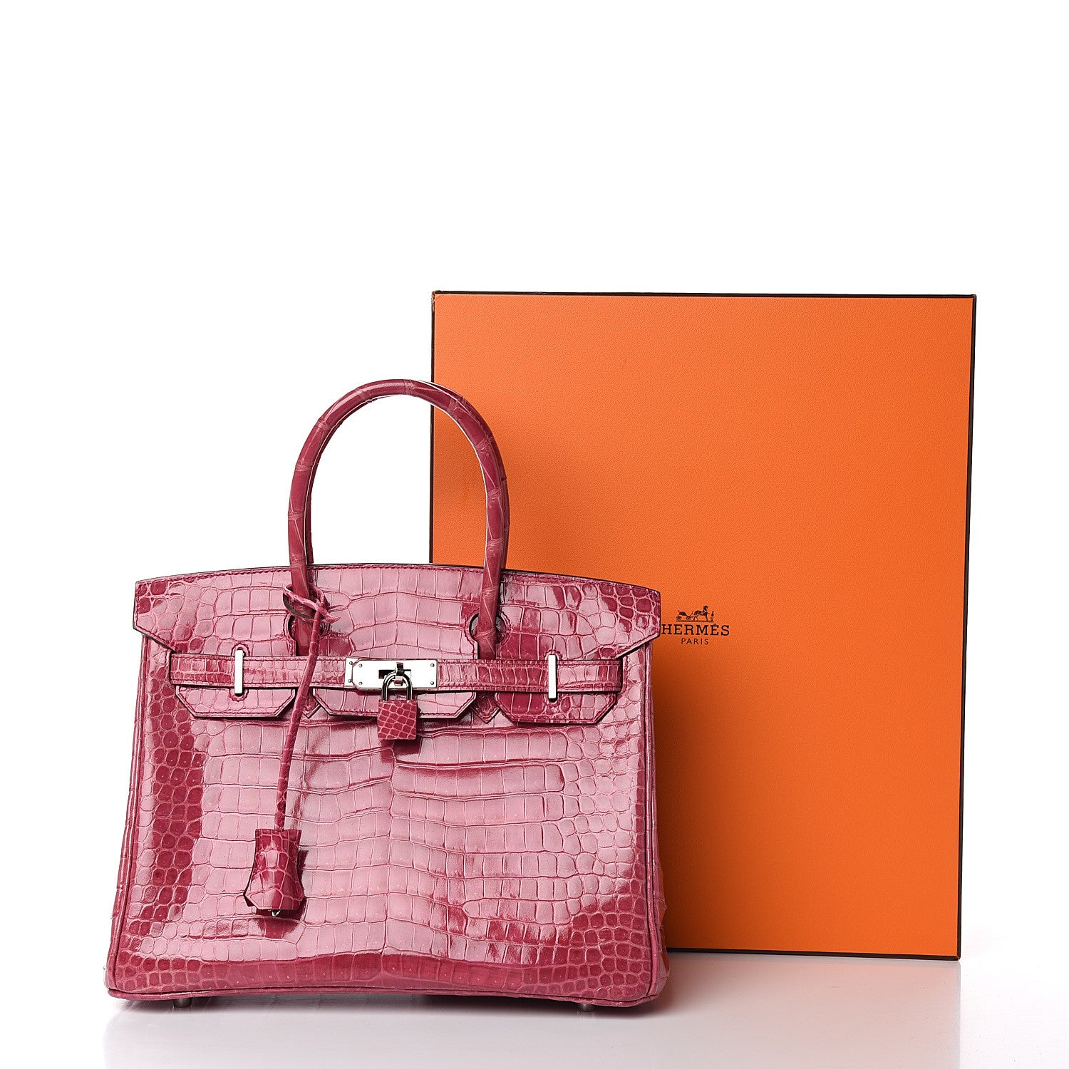 Hermes Shiny Porosus Crocodile Birkin 30 Rose Tyrien 36 of 36
