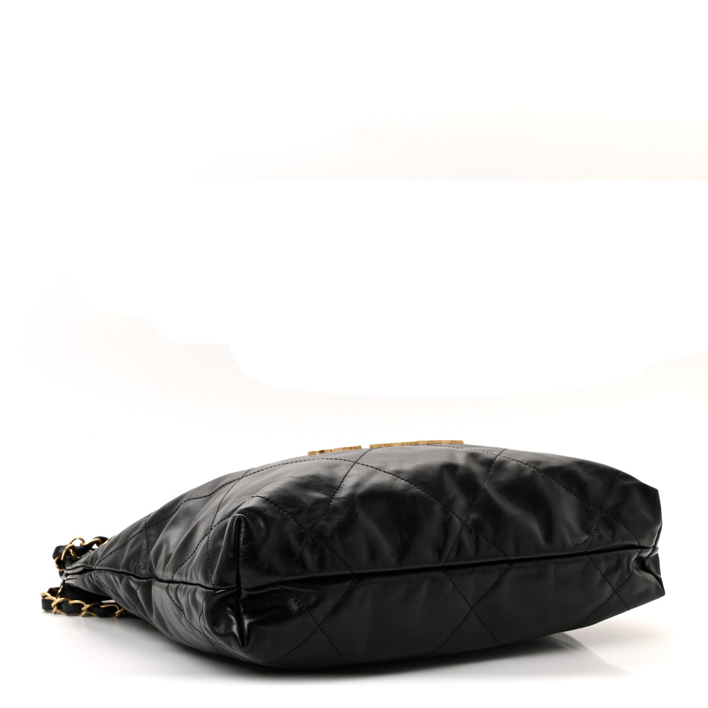 Shiny Calfskin Quilted Small Chanel 22 Black