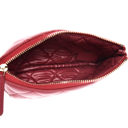 Chanel Lambskin Quilted Small Cosmetic Case Dark Pink 5 of 8