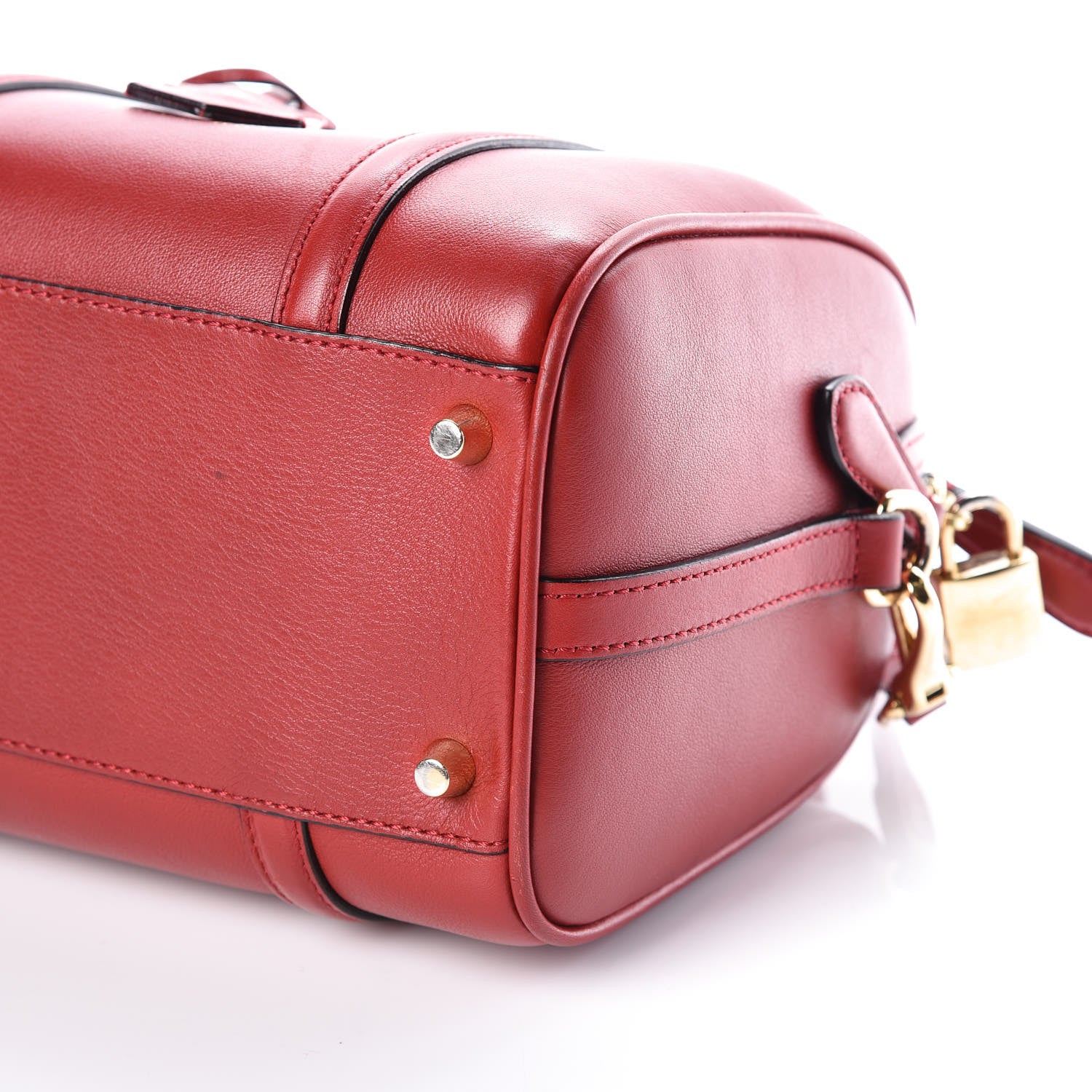 Burberry Soft Calfskin Small Alchester Bowling Bag Red 6 of 13