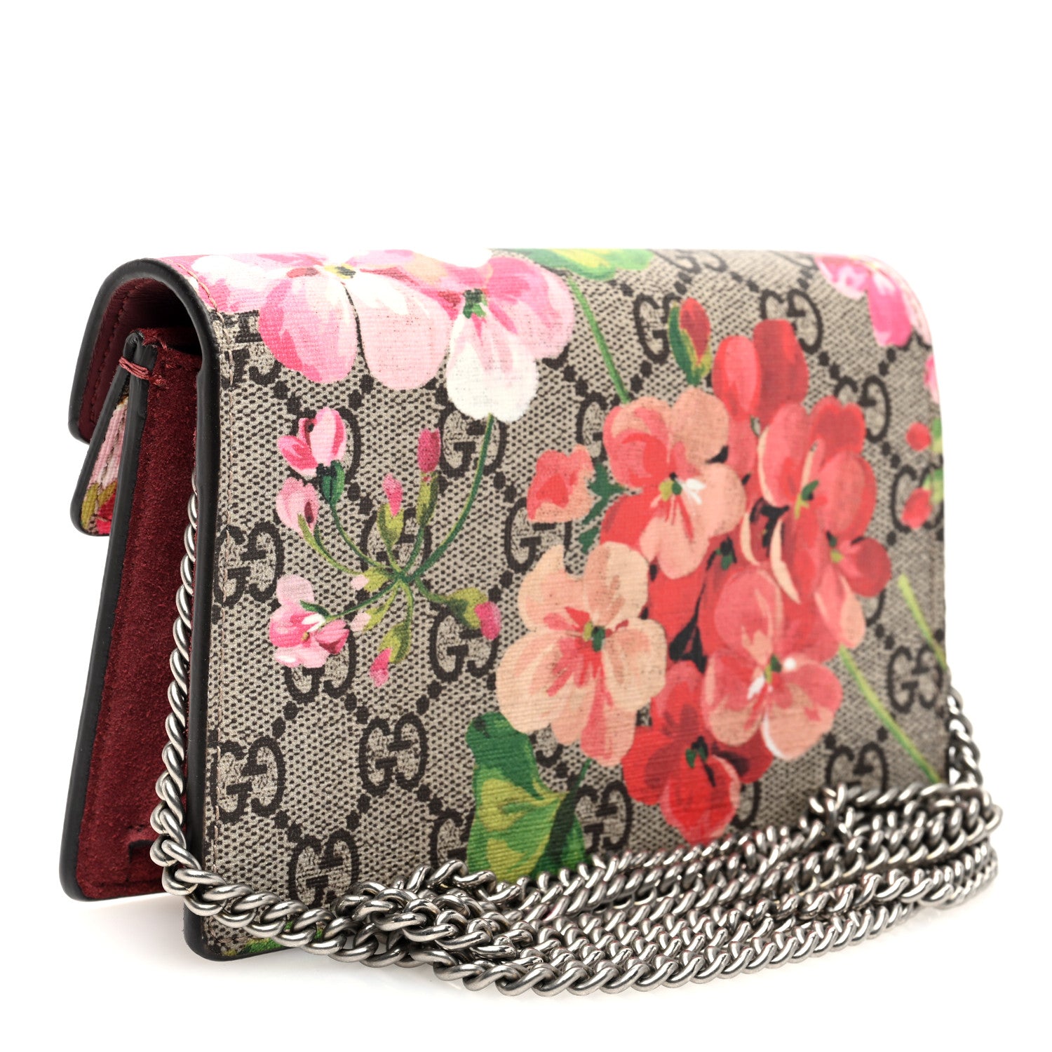Gucci GG Supreme Monogram Blooms Super Mini Dionysus Shoulder Bag Beige Multicolor Dry Rose 3 of 9