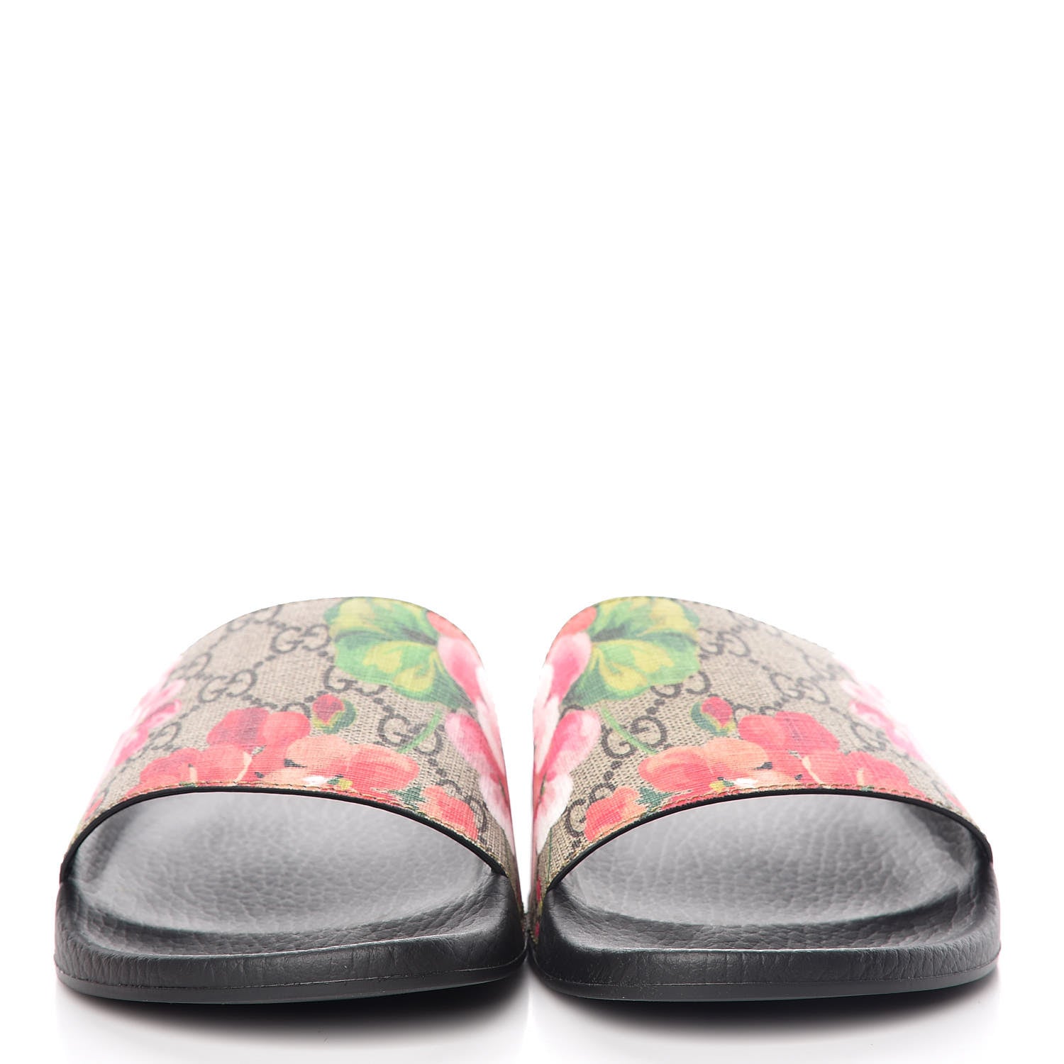 Gucci GG Supreme Monogram Blooms Slide Sandals 39 Beige Multicolor 2 of 8