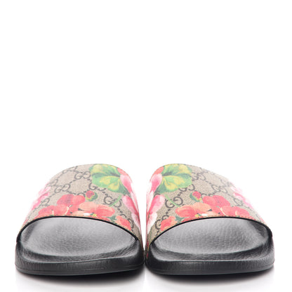Gucci GG Supreme Monogram Blooms Slide Sandals 39 Beige Multicolor 2 of 8
