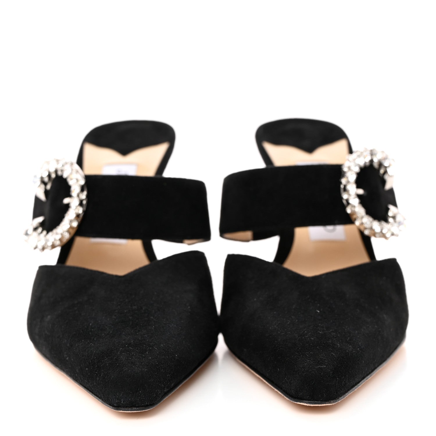 Jimmy Choo Suede Crystal Marta 90 Mules 39 Black 2 of 12