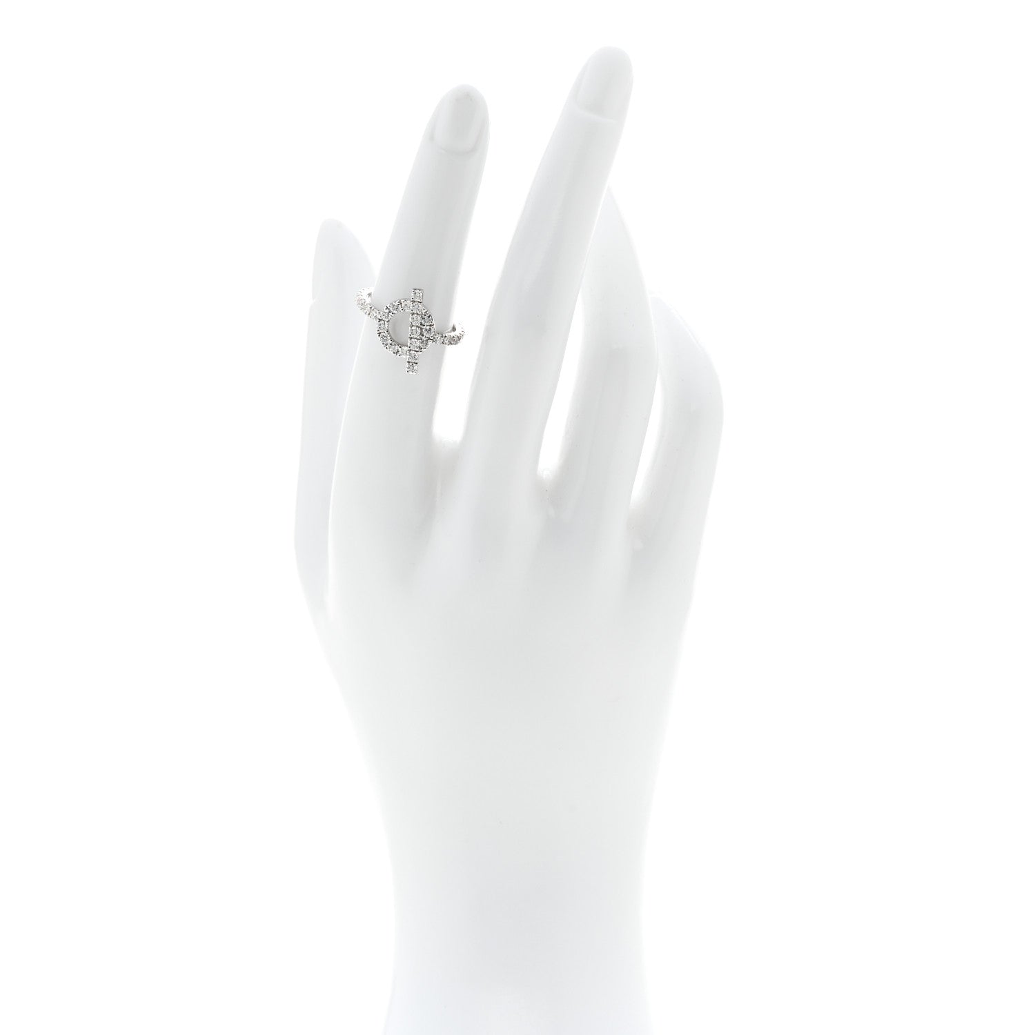 Hermes 18K White Gold Diamond Finesse Ring 51 5.75 2 of 6
