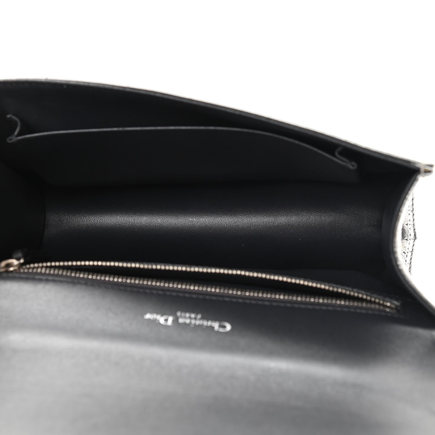 Christian Dior Metallic Patent Micro-Cannage Medium Diorama Flap Bag Silver 5 of 9