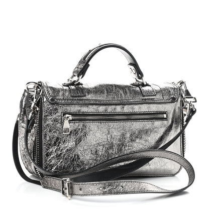 Proenza Schouler Metallic Lambskin PS1 Tiny Satchel Silver 3 of 9
