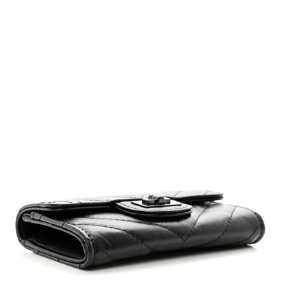Chanel Aged Calfskin Chevron Quilted Reissue Card Holder Wallet So Black 4 of 8