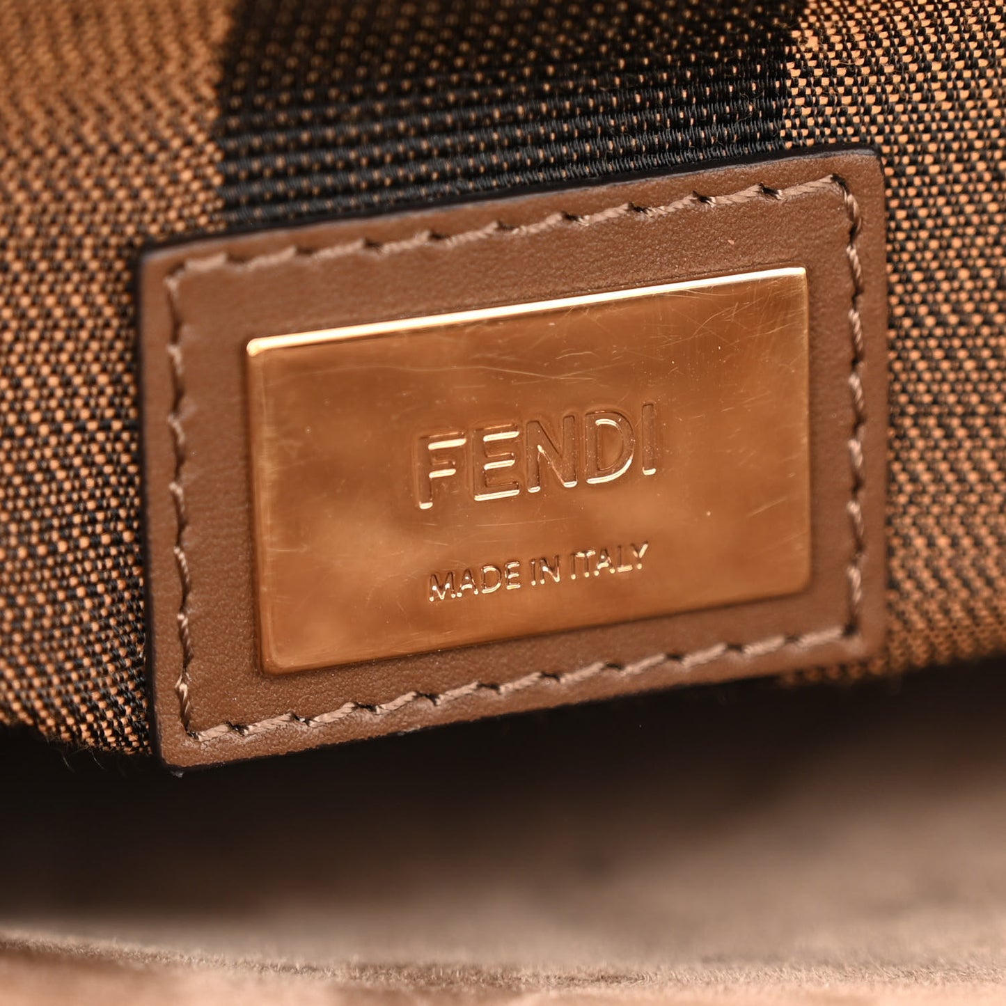 Vitello Morgan Fabric Jacquard Pequin Peekaboo Iconic Satchel Tobacco Black
