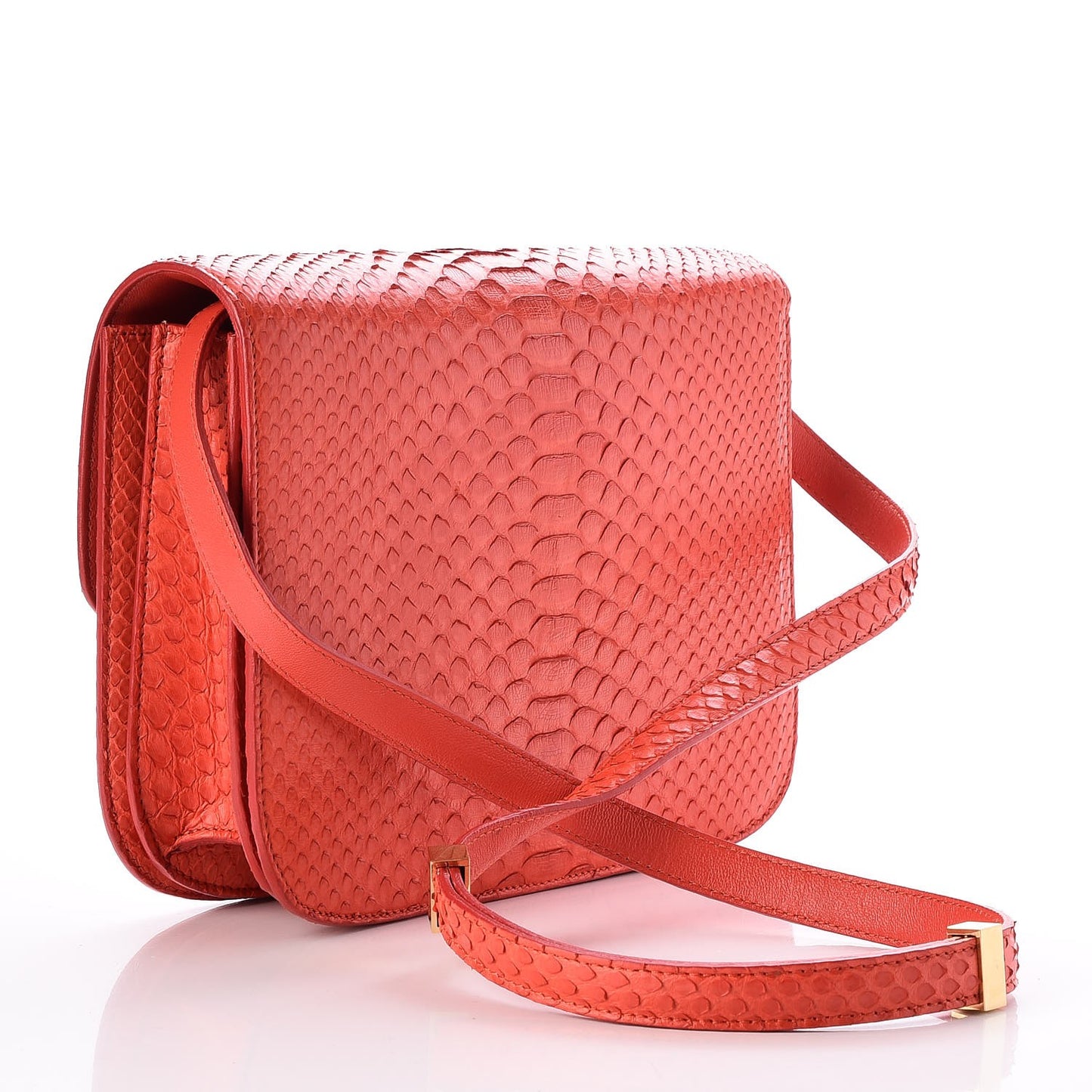 Python Medium Classic Box Flap Bag Red