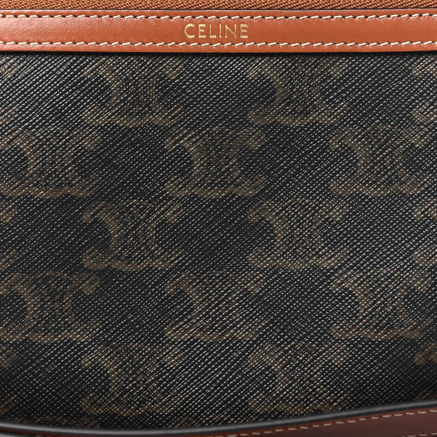 Celine Triomphe Calfskin Long Pouch With Strap Tan 7 of 8