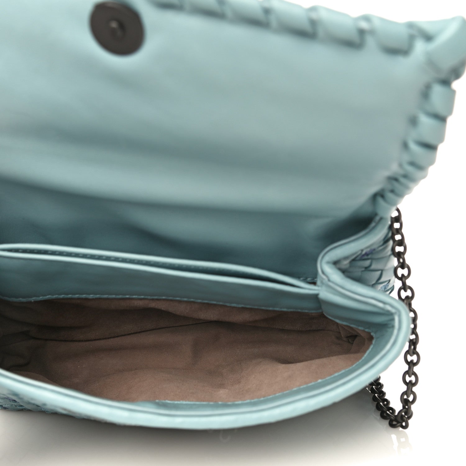 Bottega Veneta Nappa Ayers Embroidered Intrecciato Baby Olimpia Shoulder Bag Blue 5 of 13