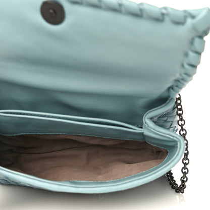 Bottega Veneta Nappa Ayers Embroidered Intrecciato Baby Olimpia Shoulder Bag Blue 5 of 13