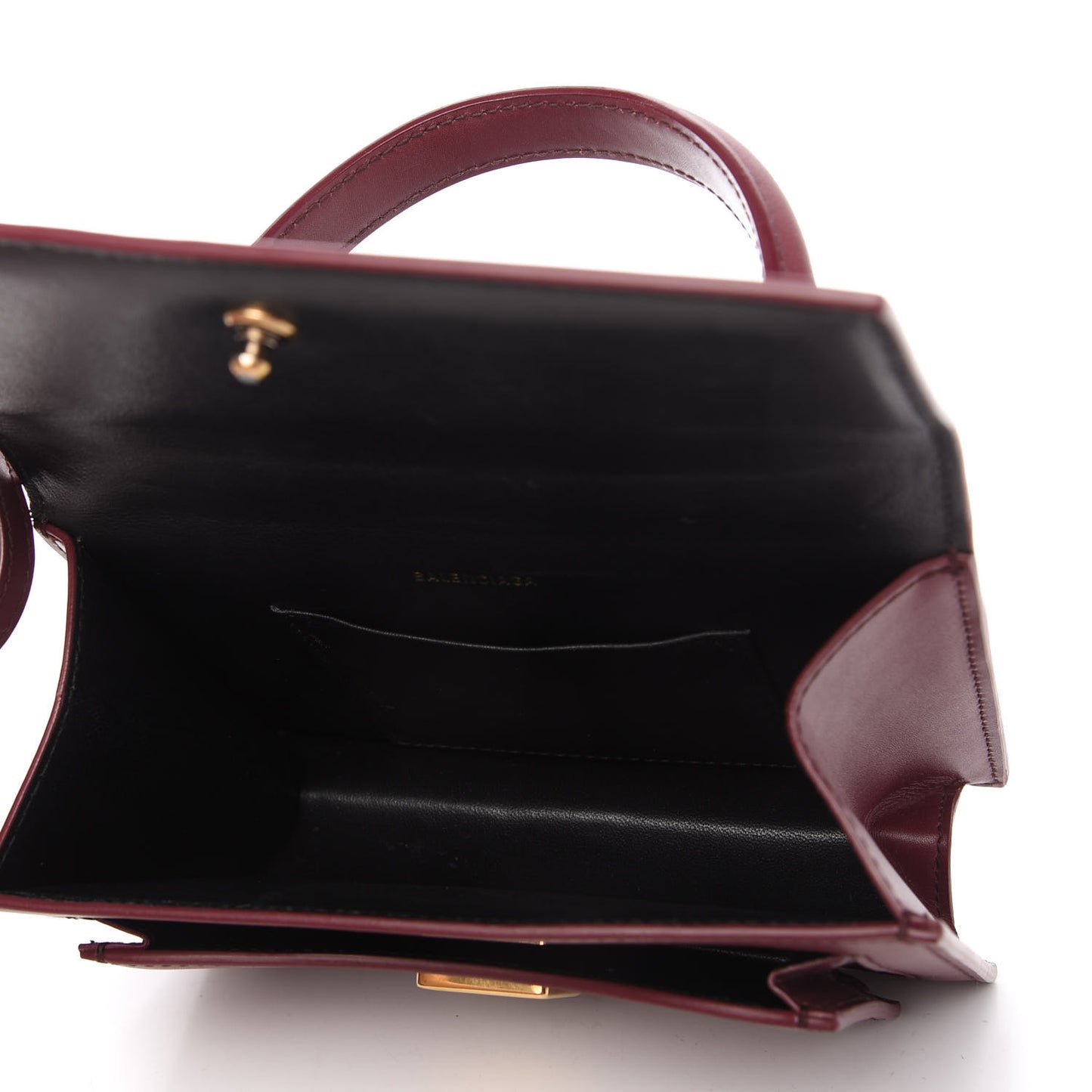 Box Calfskin XS Sharp Top Handle Bag Burgundy