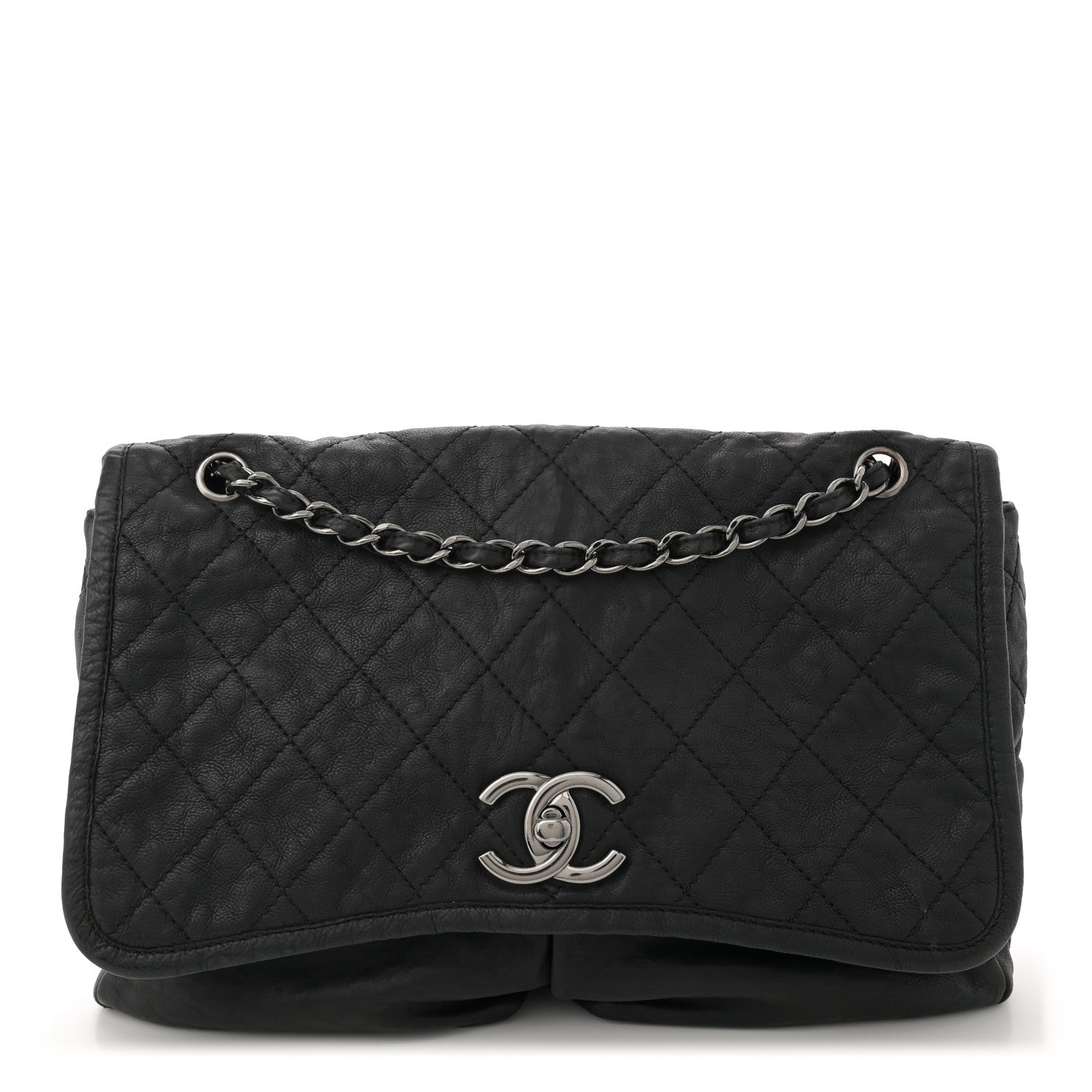 Chanel Grained Calfskin Large Natural Beauty Flap Black 1 of 11