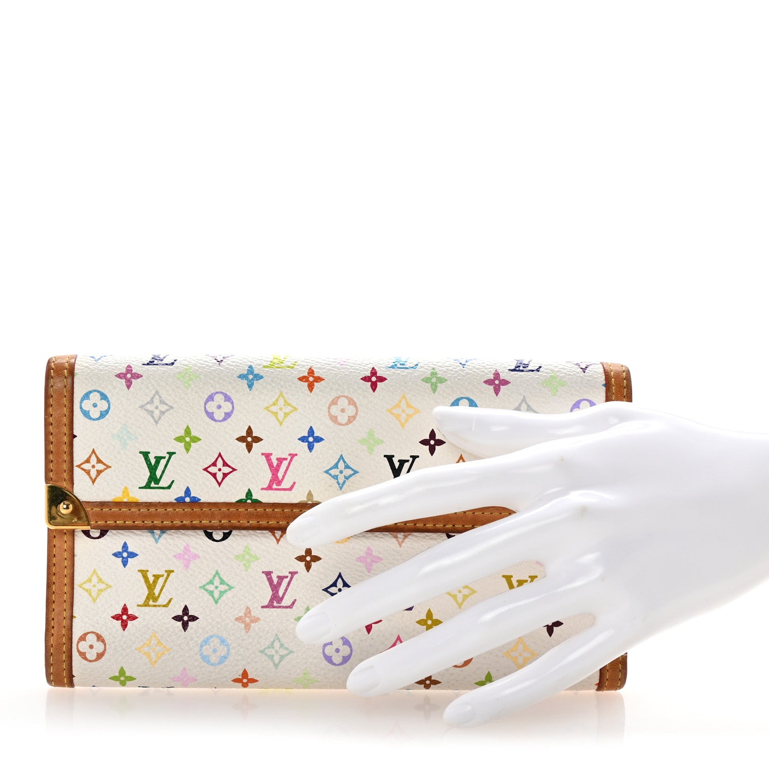 Louis Vuitton Monogram Multicolor Porte Tresor International Wallet White 2 of 6