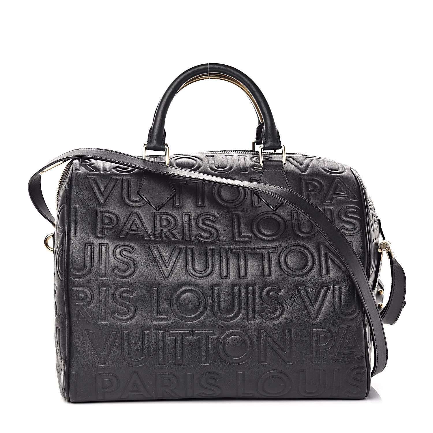 Louis Vuitton Calfskin Embossed Speedy Cube 30 Black 2 of 12