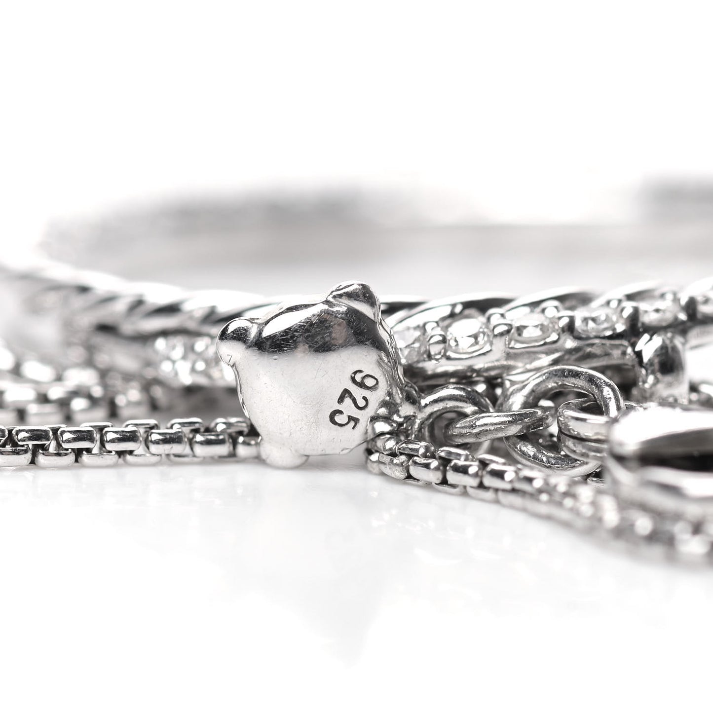 Sterling Silver Diamond Crossover Circle Pendant Necklace