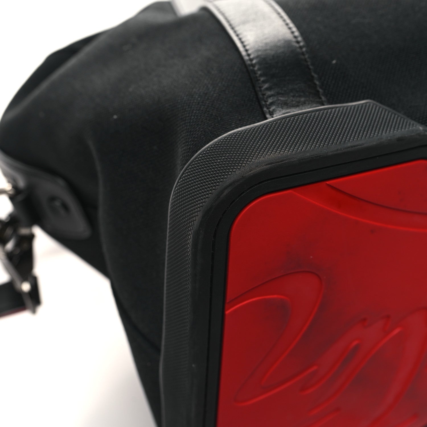 Christian Louboutin Canvas Calfskin Bagdamon Duffle Bag Black Red 10 of 11