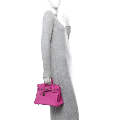 Hermes Taurillon Novillo Verso Birkin 25 Magnolia Sienne 2 of 13