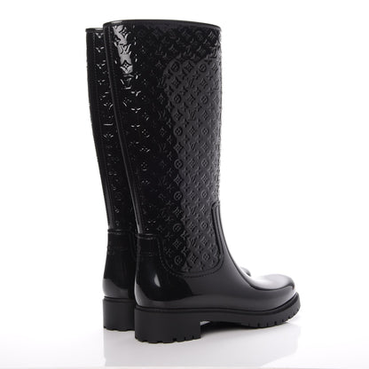 Louis Vuitton Rubber Embossed Monogram Splash Rain Boots 41 Black 4 of 8