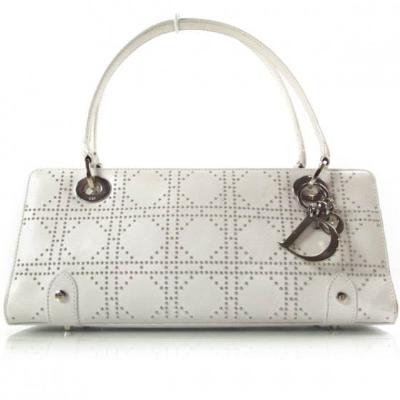 Christian Dior Lambskin Cannage Studded East West Lady Dior White 1 of 10