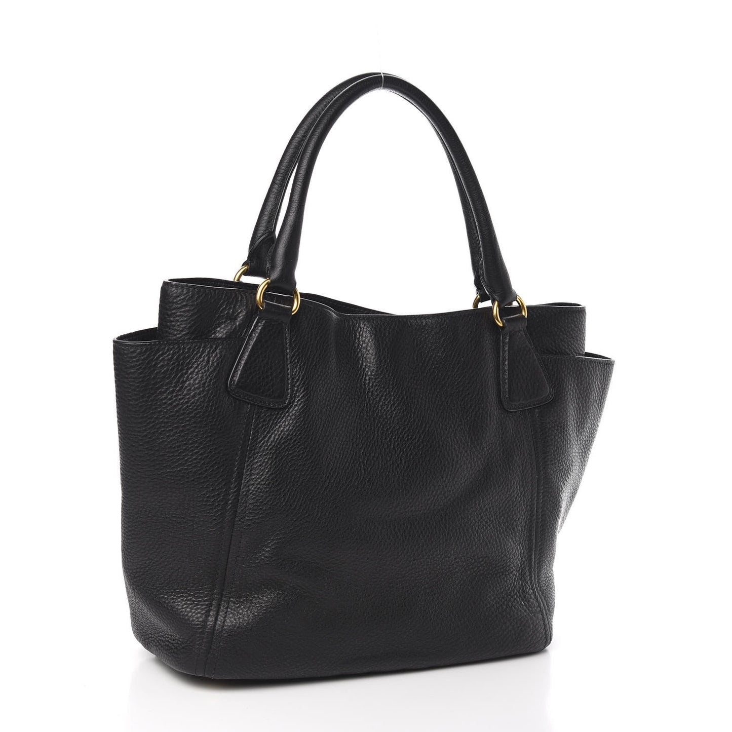 Vitello Daino Side Pocket Tote Black