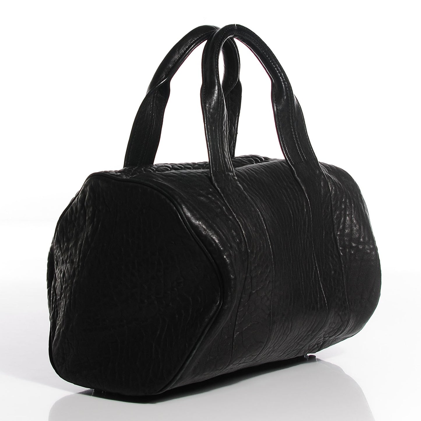 Pebbled Lambskin Rocco Black Matte Black Hardware
