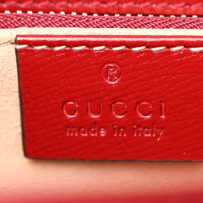 Gucci GG Supreme Monogram Azalea Calfskin Horsebit 1955 Shoulder Bag Beige Ebony New Cherry Red 7 of 12