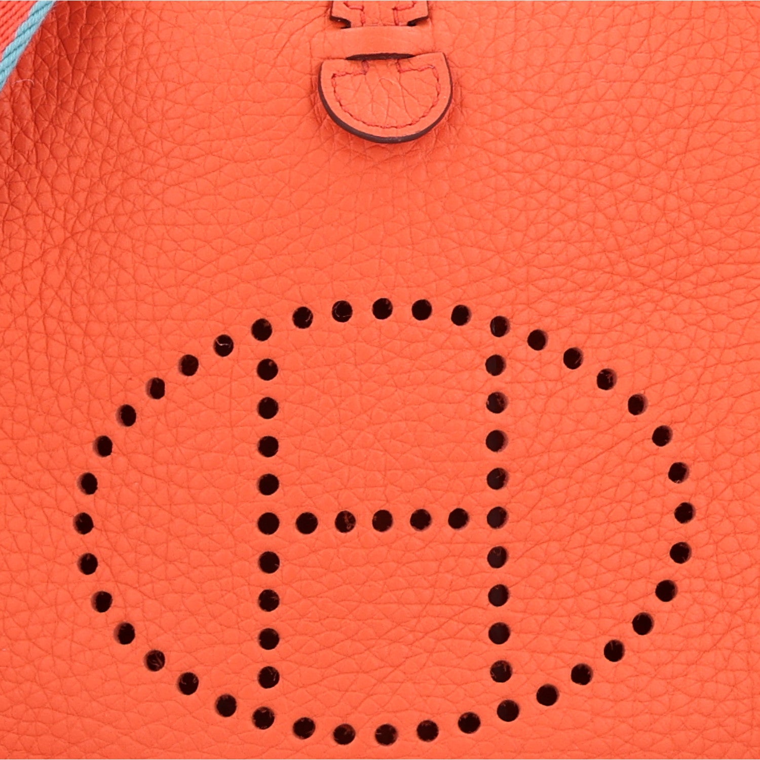 Hermes Taurillon Clemence Amazone Evelyne TPM Orange Poppy Bleu Saint Cyr 8 of 10