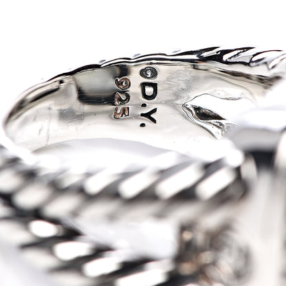 David Yurman Sterling Silver Diamond Moon Quartz 14mm Albion Ring 54 6.75 5 of 5