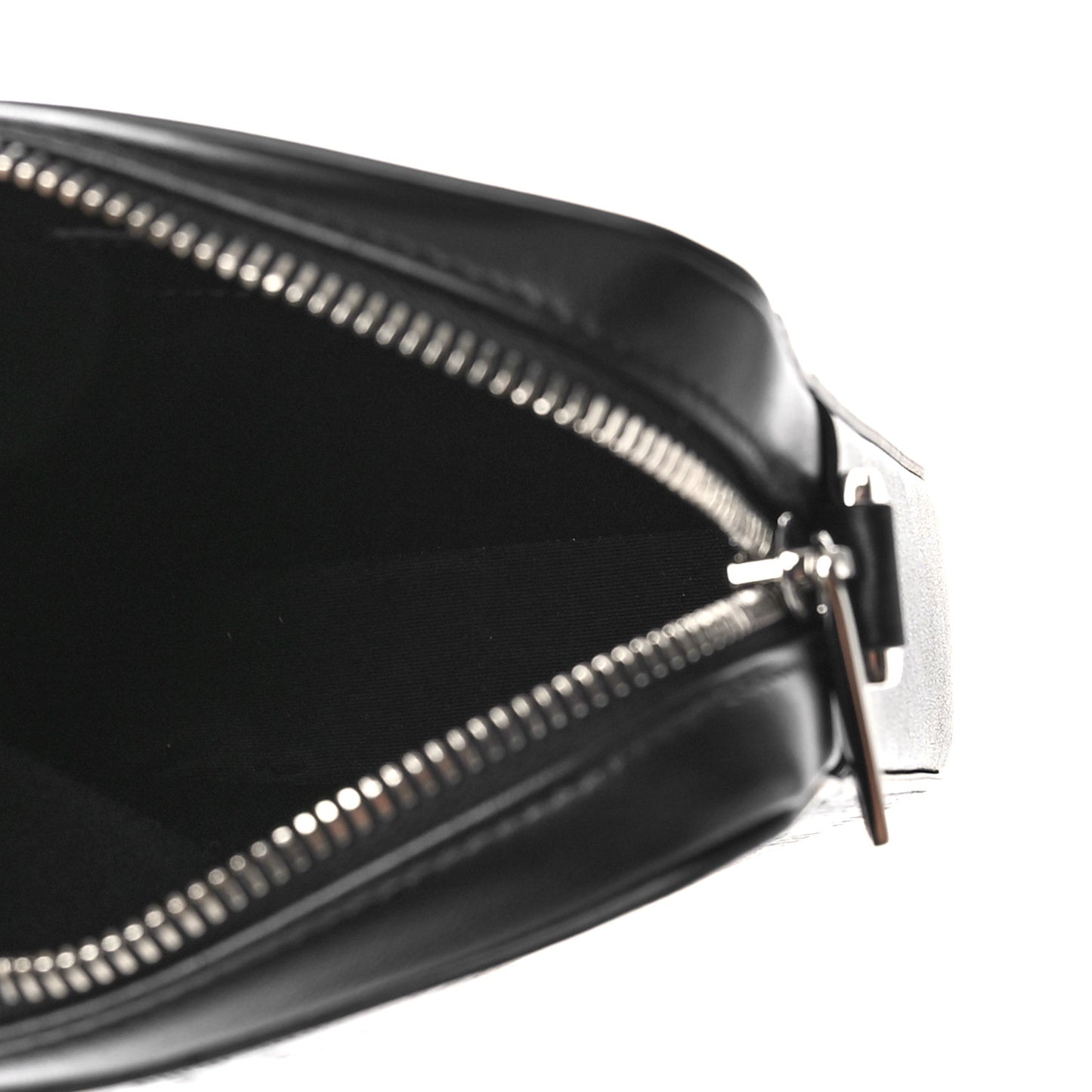 Calfskin Oblique Galaxy Perforated World Tour Messenger Pouch Black