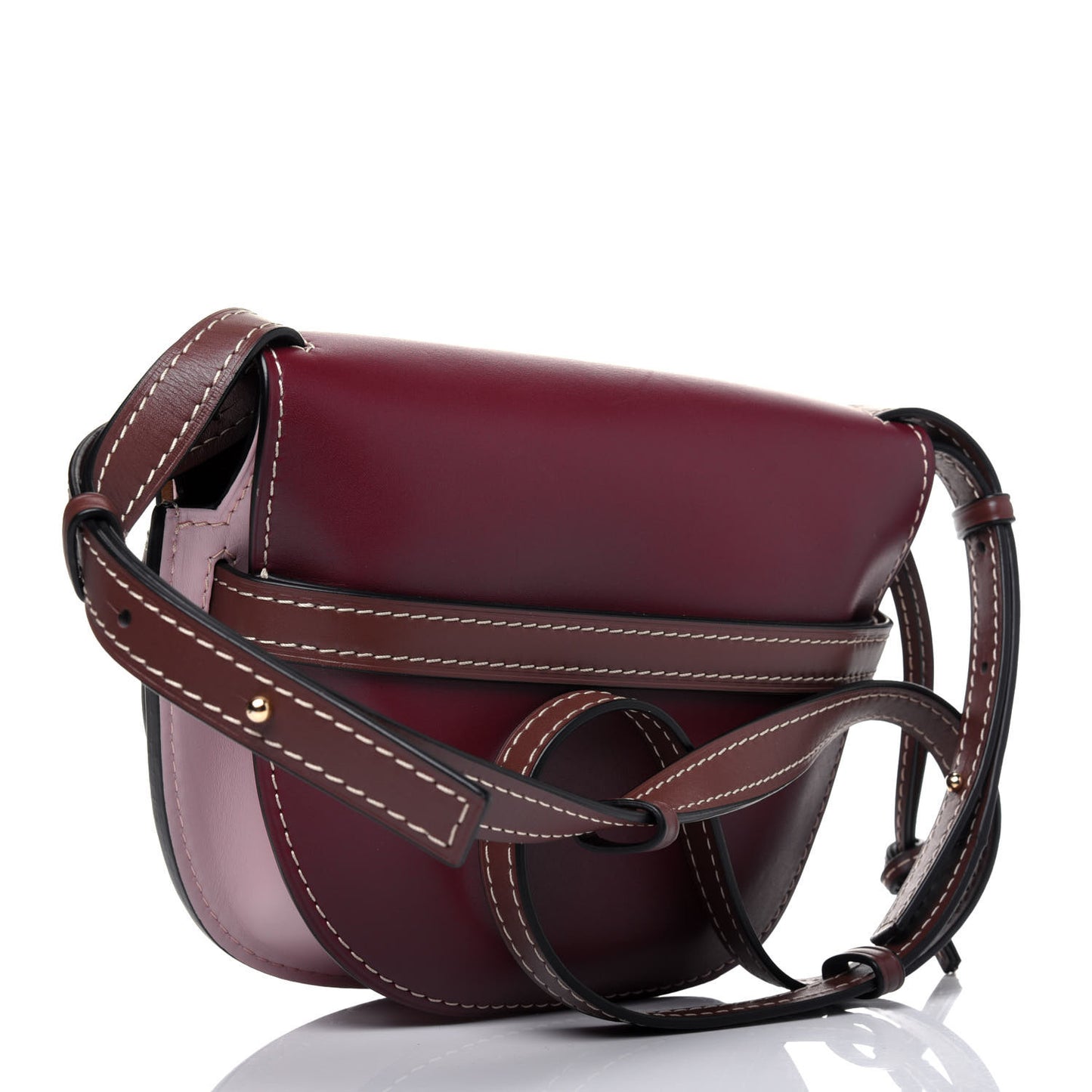 Calfskin Small Gate Crossbody Bag Wine Pastel Pink