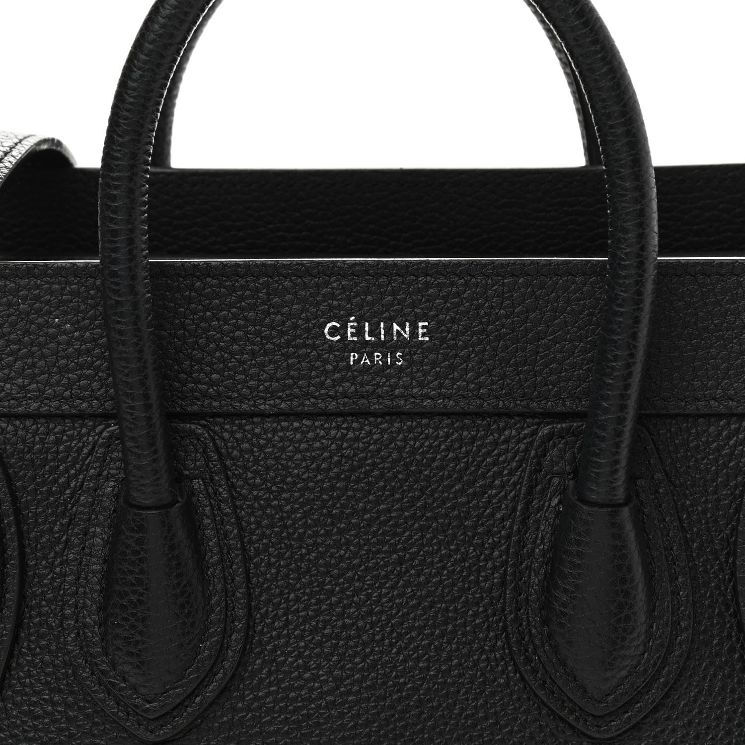Celine Drummed Calfskin Nano Luggage Black 7 of 13
