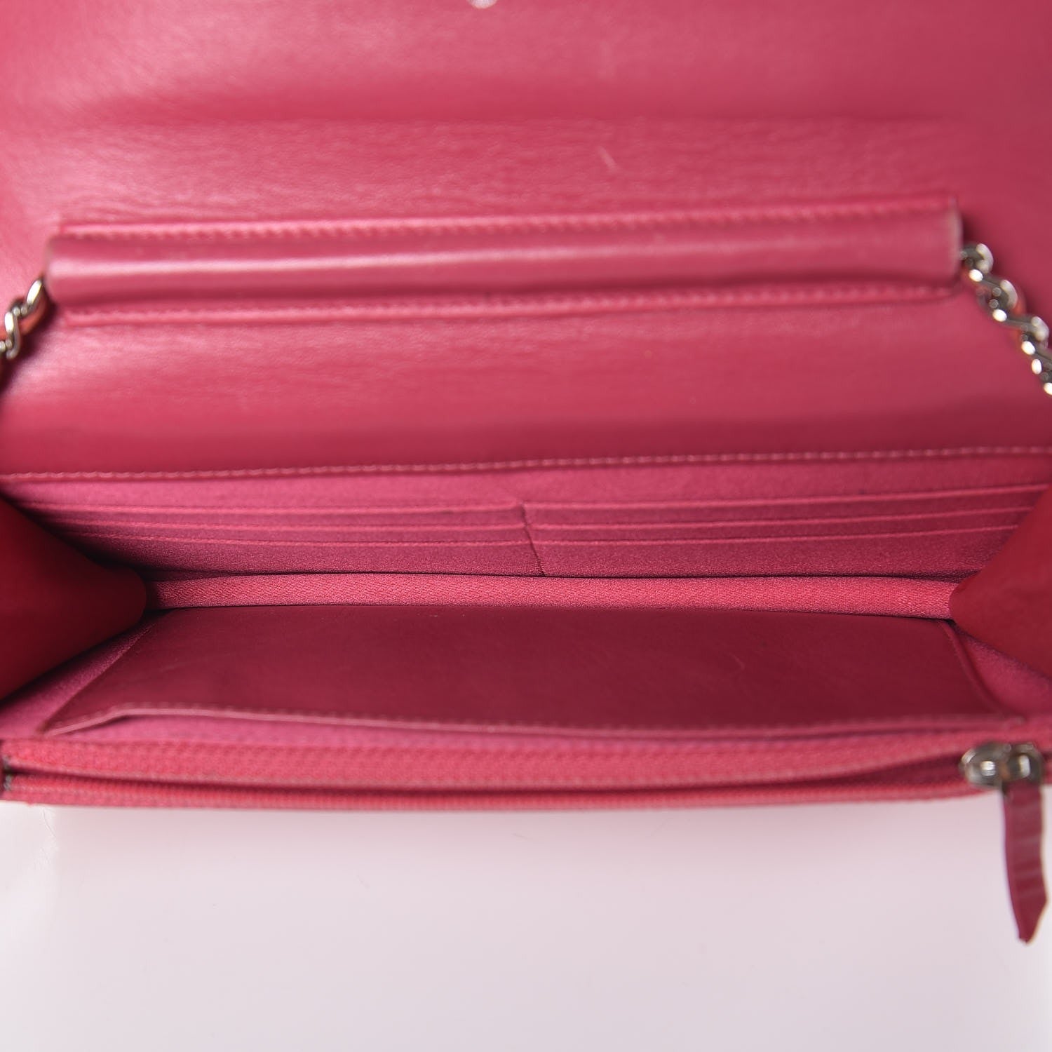 Chanel Patent Camellia Embossed Wallet on Chain WOC Rose 5 of 11