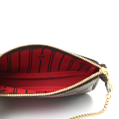 Louis Vuitton Damier Ebene Complice Trunks and Bags Mini Pochette Accessories Red 5 of 6