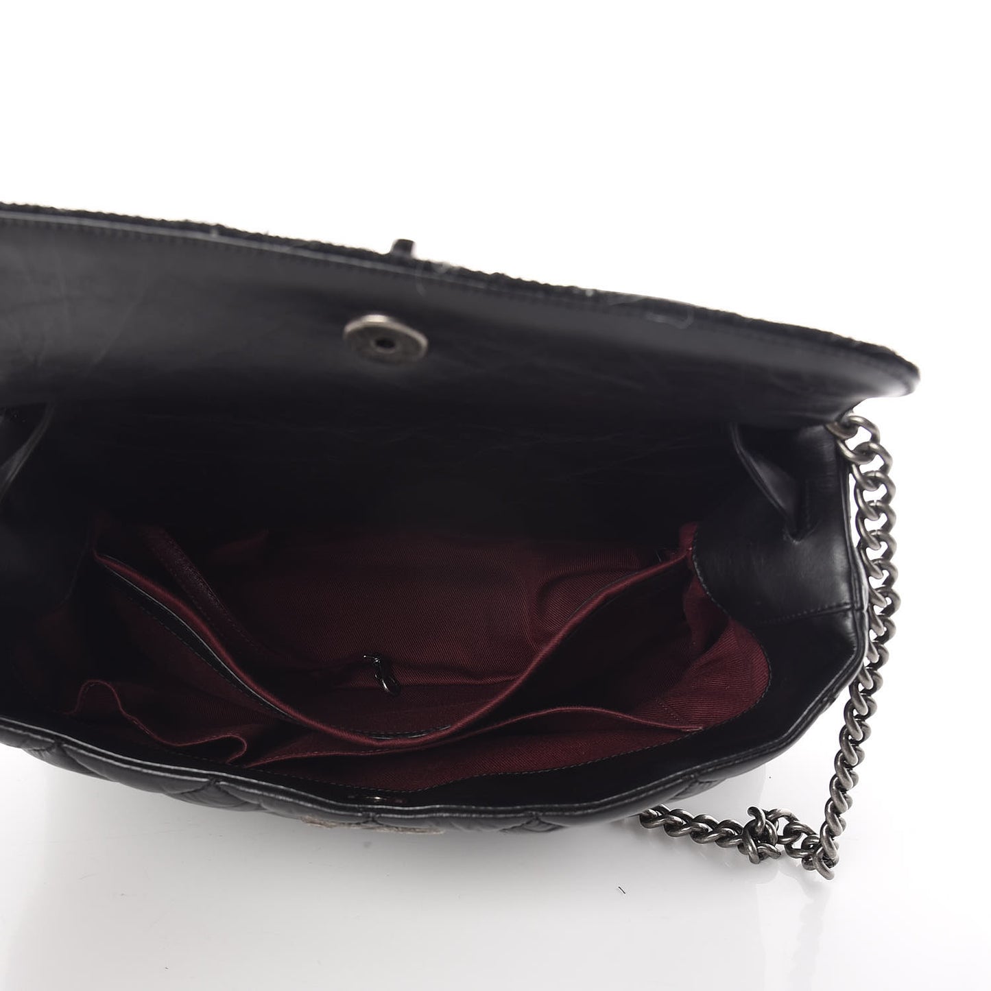 Aged Calfskin Quilted Tweed Portobello Tote Black