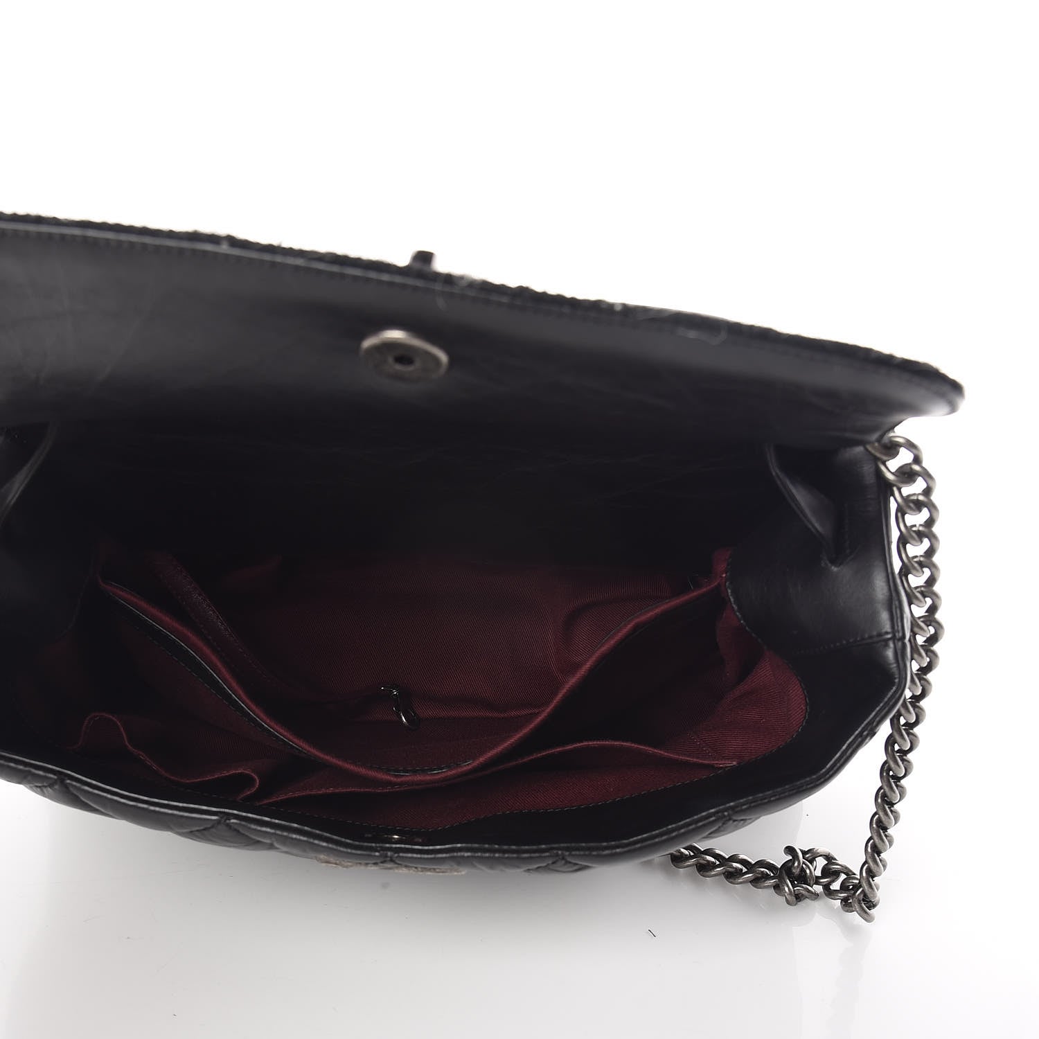 Chanel Aged Calfskin Quilted Tweed Portobello Tote Black 11 of 35