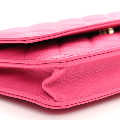 Chanel Caviar Quilted Wallet on Chain WOC Fuchsia 10 of 11