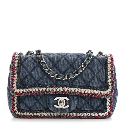 Chanel Denim Braided Mini Rectangular Flap Bag Blue 1 of 14