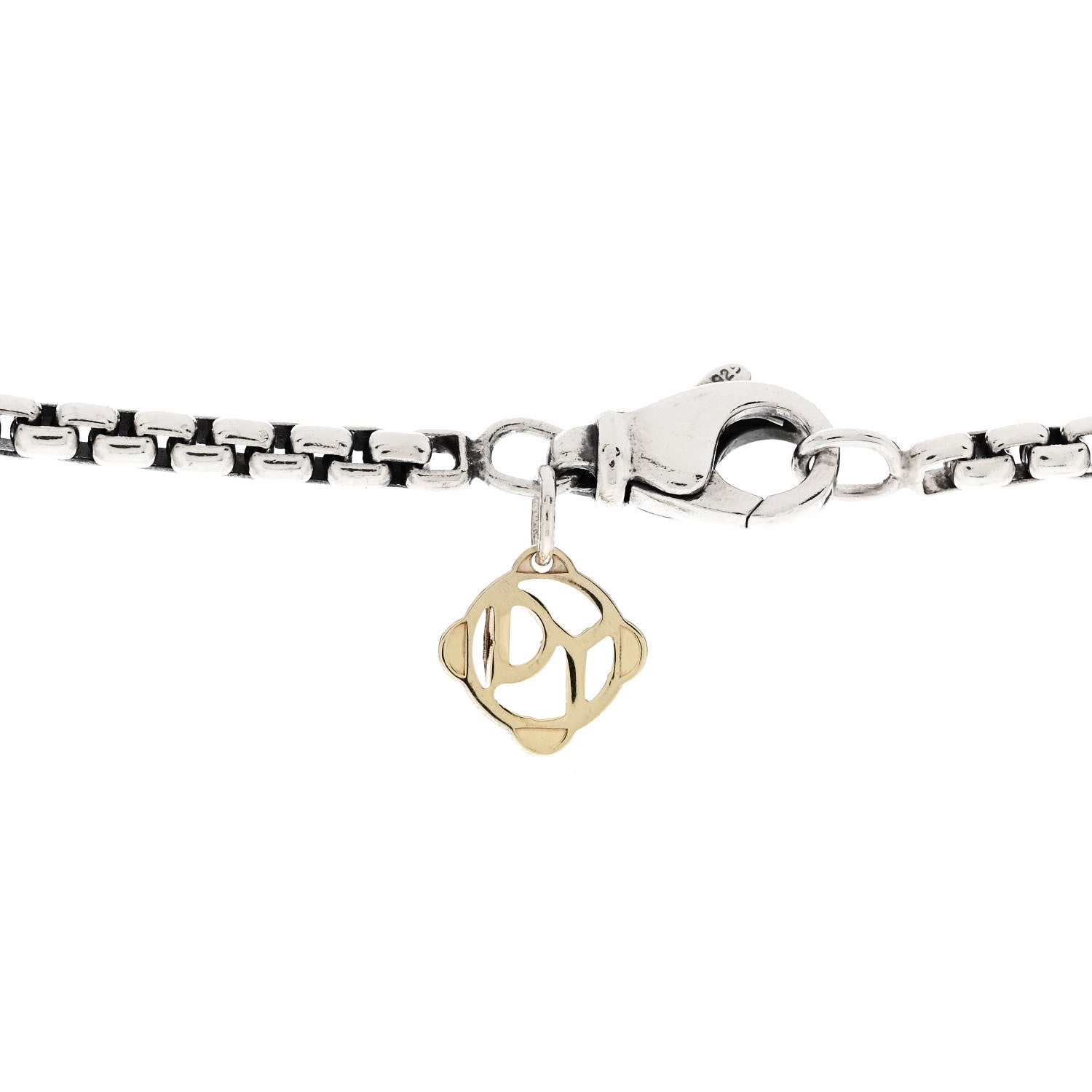 David Yurman Sterling Silver 14K Yellow Gold 2.7mm Box Chain Necklace 72" 4 of 5