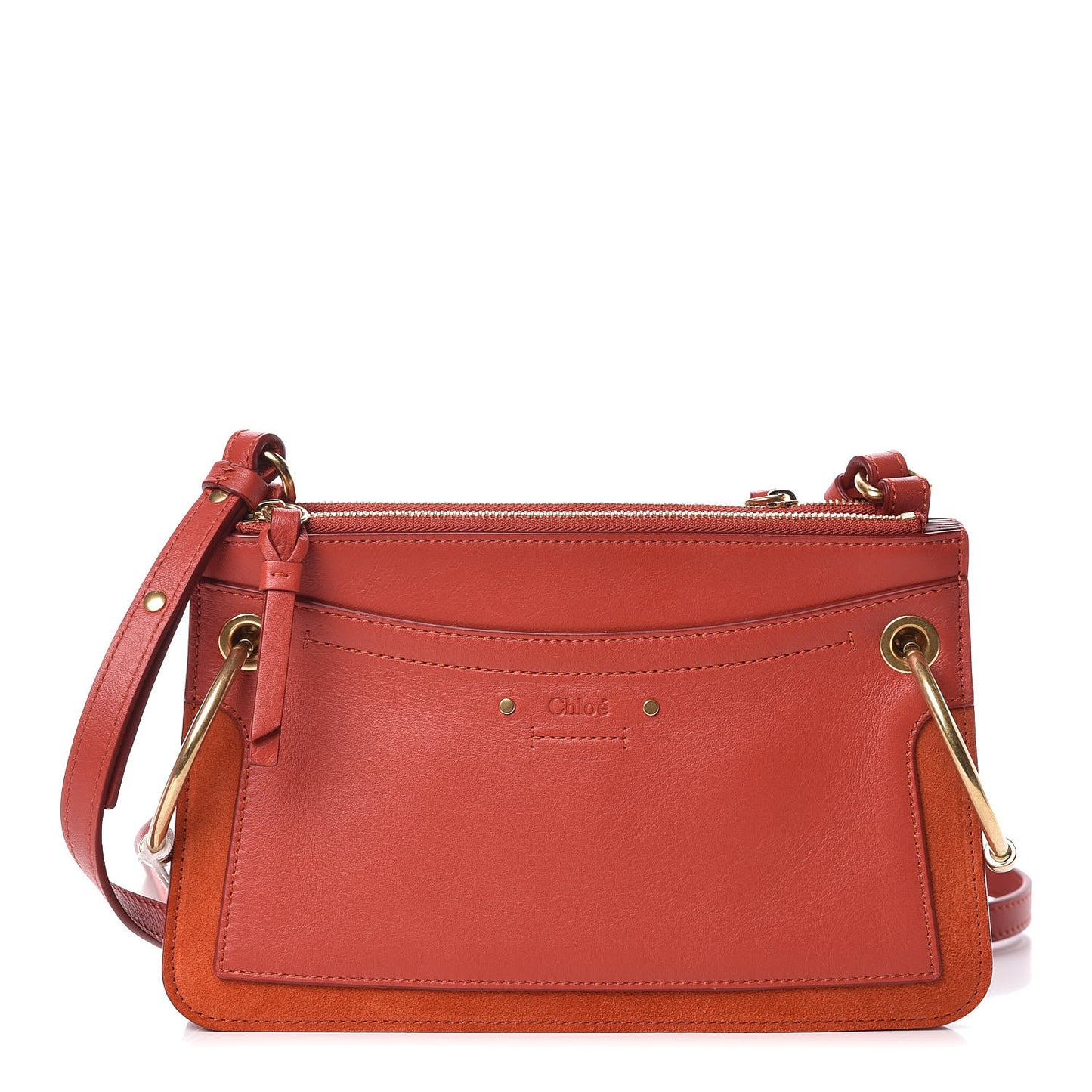 Calfskin Suede Mini Roy Bag Earthy Red