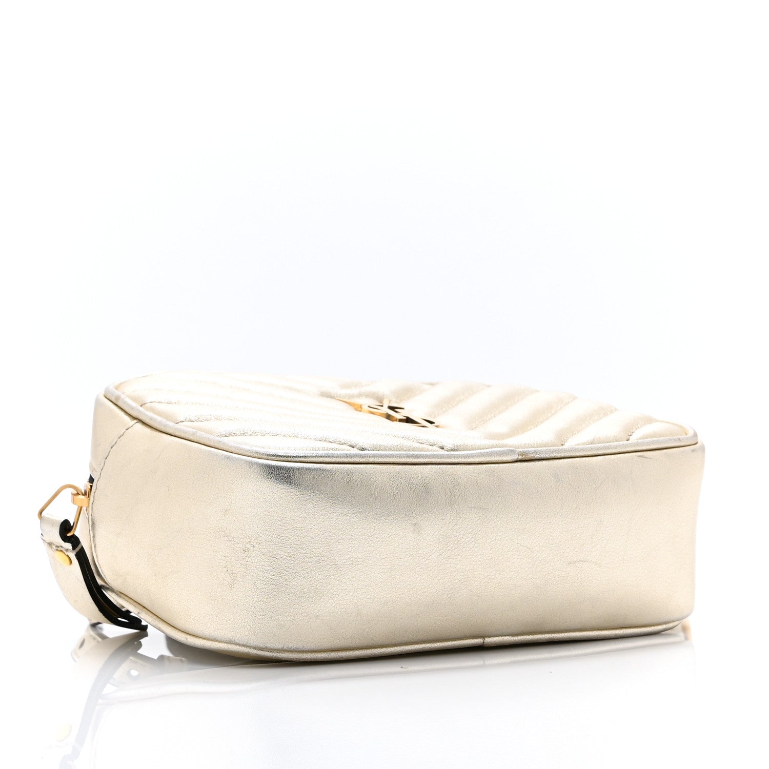 Saint Laurent Metallic Calfskin Matelasse Monogram Lou Belt Bag Platino 4 of 13
