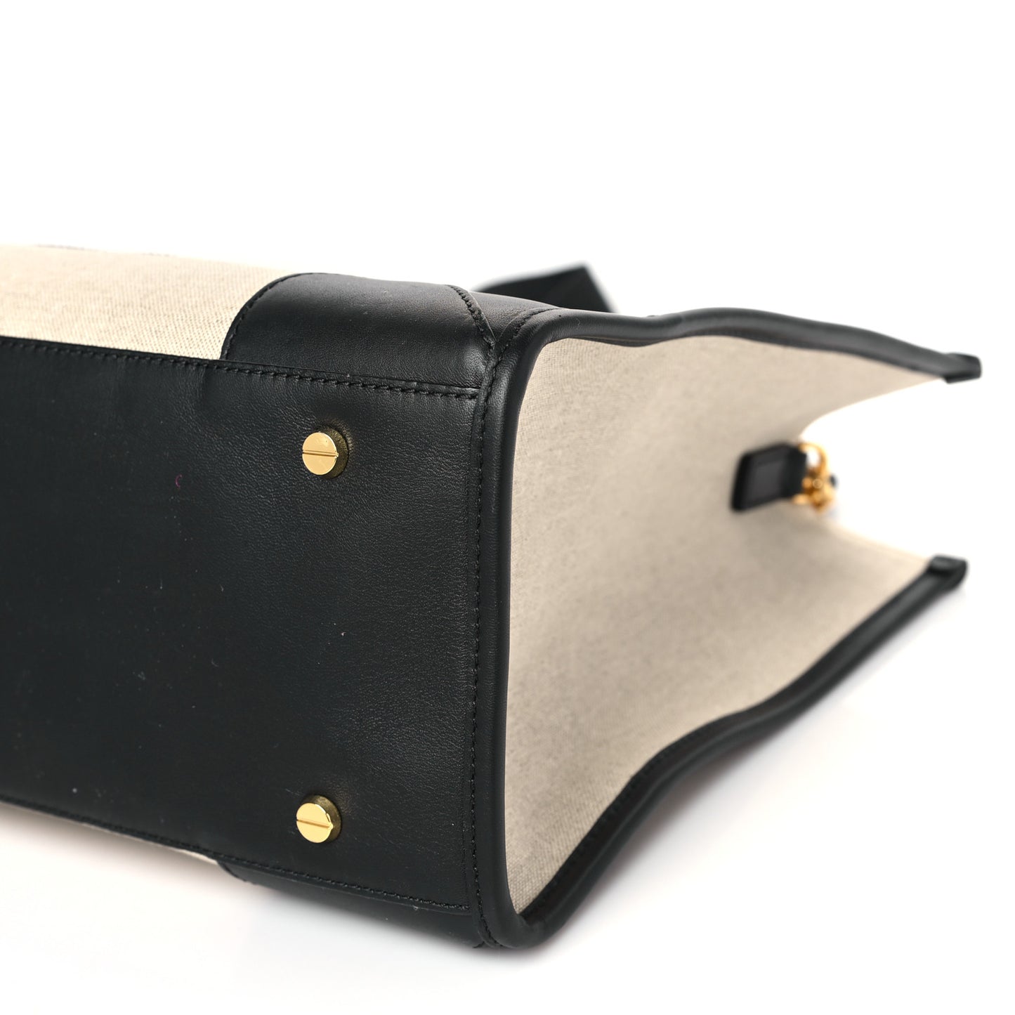 Calfskin Linen Large Munchen Tote Black