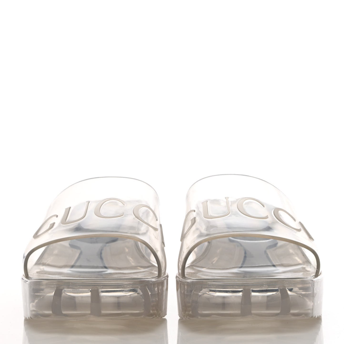 Rubber Gucci Logo Womens Platform 20/60mm Slide Sandals 38 Transparent