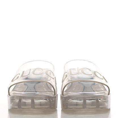 Gucci Rubber Gucci Logo Womens Platform 20/60mm Slide Sandals 38 Transparent 2 of 11